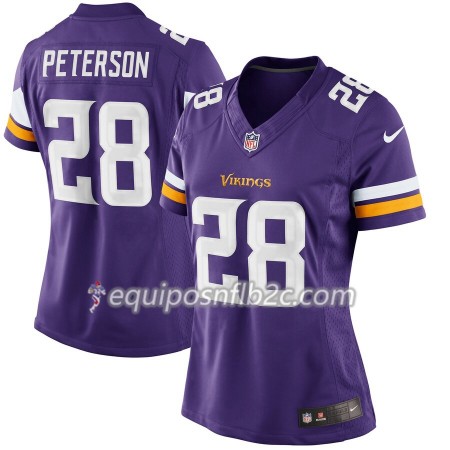 Camiseta Mujer NFL Minnesota Vikings Adrian Peterson 18 Nike Púrpura 
